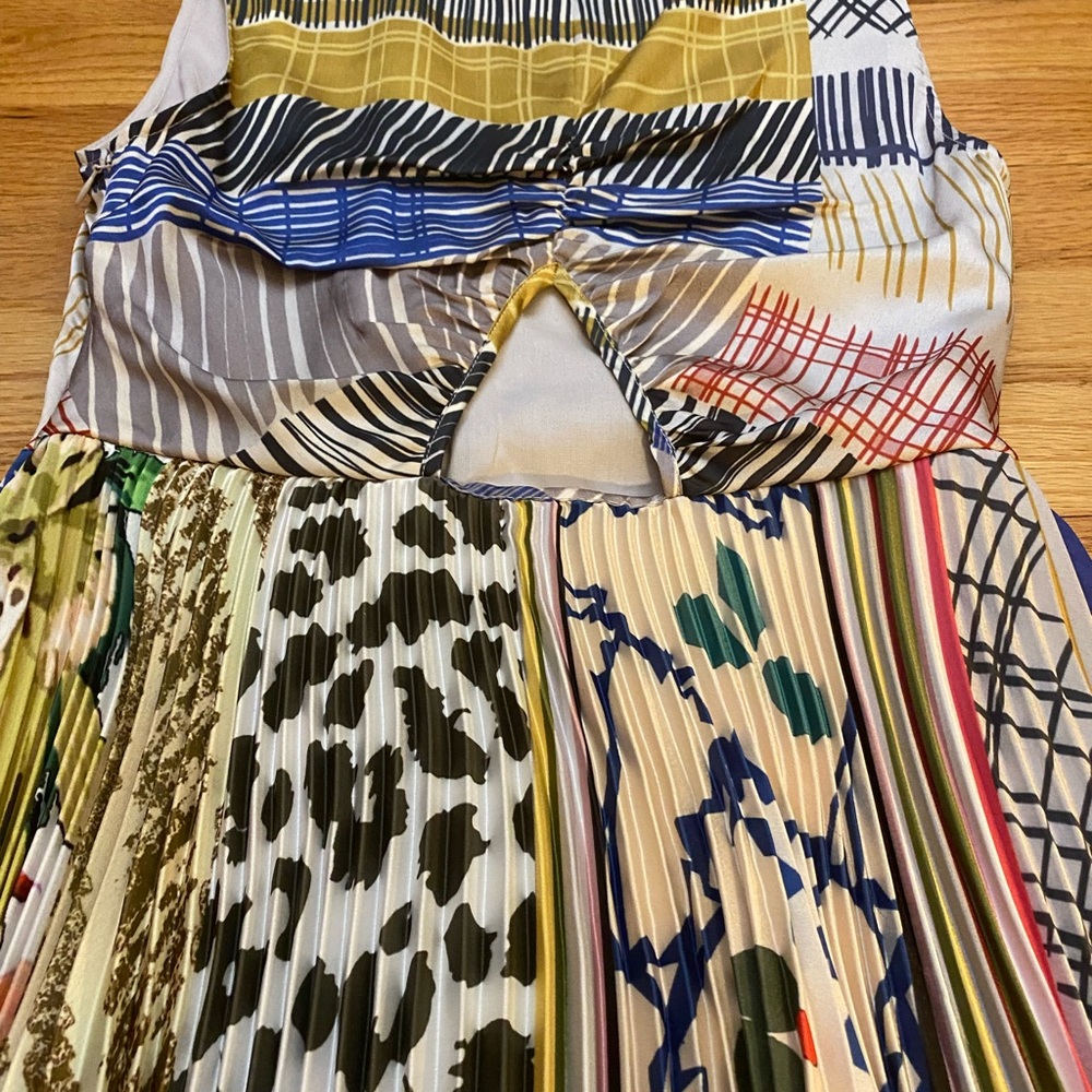 Anthropologie Multicolor Patchwork V-Neck Midi Dress. Geisha Design. NWT - Picture 7 of 10